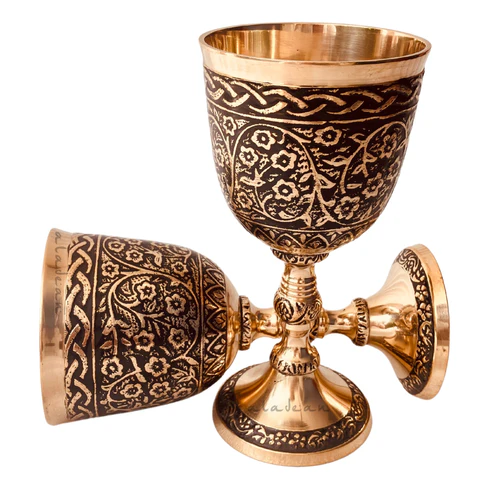 Medieval Brass Goblet – Czar’s Vintage Chalice Wine Cup