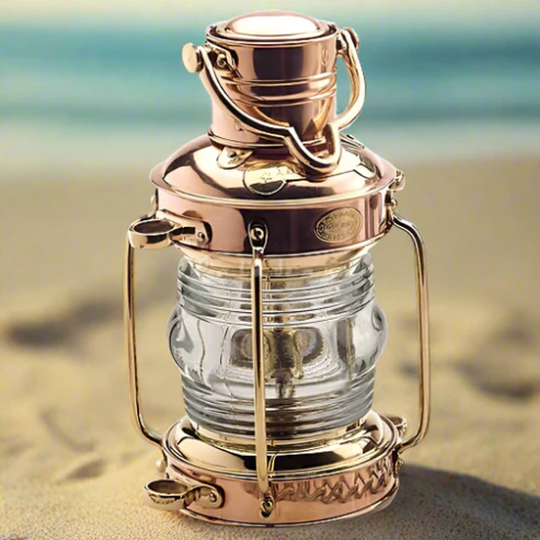 Anchor Copper Miner Lamp – Nautical Rustic Lantern - Image 2