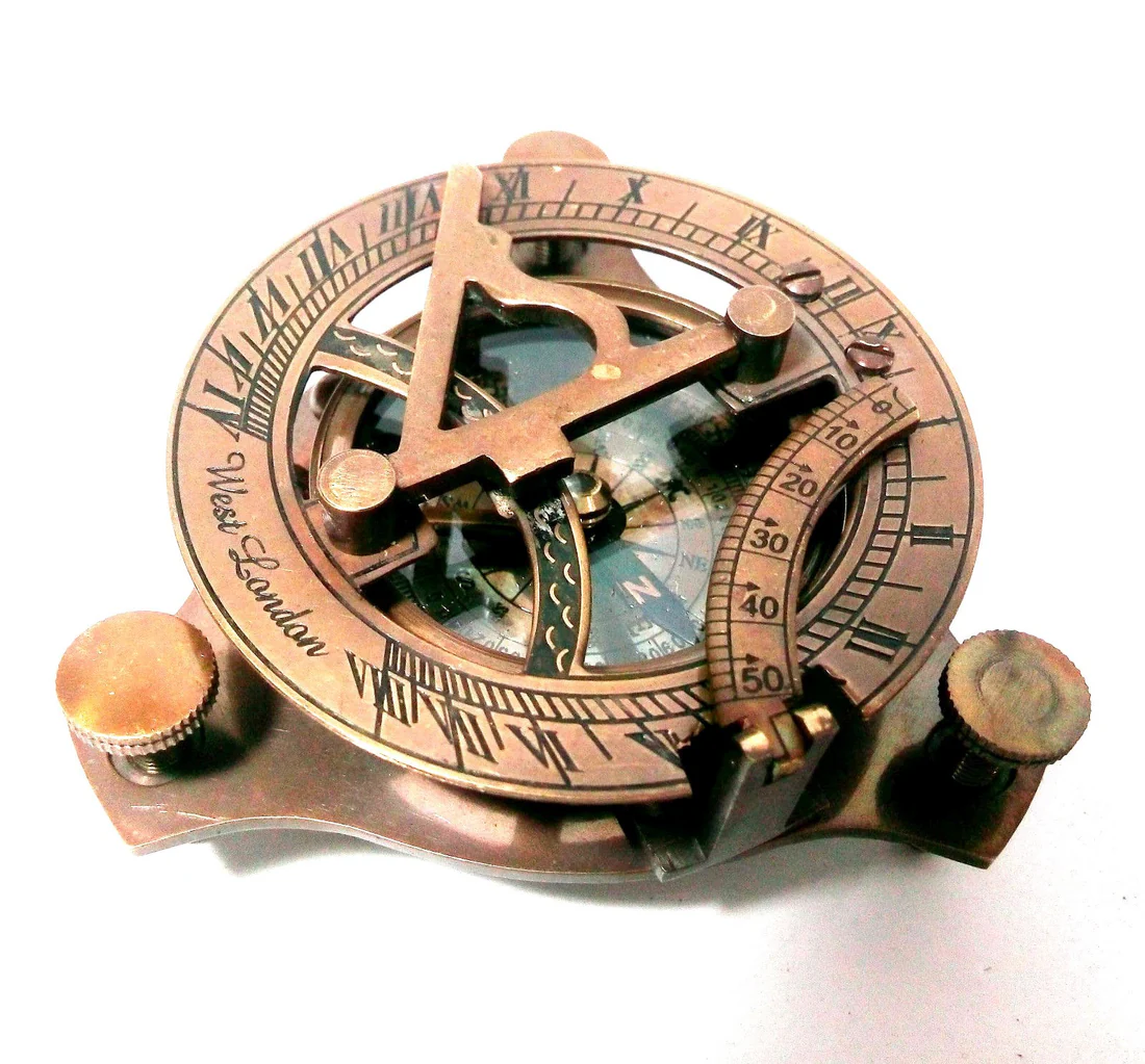 Antique Brass Sundial Compass – West London Edition - Image 3