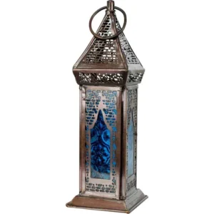 Blue Glass Moroccan Lantern – Artistic Lighting Accent