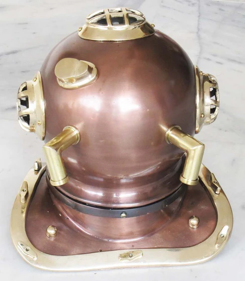 Brass Desktop Diver’s Helmet – Nautical Décor Piece - Image 4