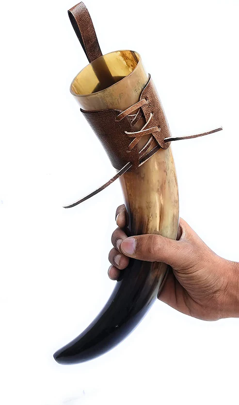 Curved Viking Drinking Horn Goblet – Heritage Gift Mug