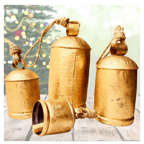 Set of 4 Brass Christmas Bells – Harmony Cowbell Collection
