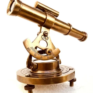 Brass Alidade Decorative Telescope with Base Compass – Tabletop Gift Edition