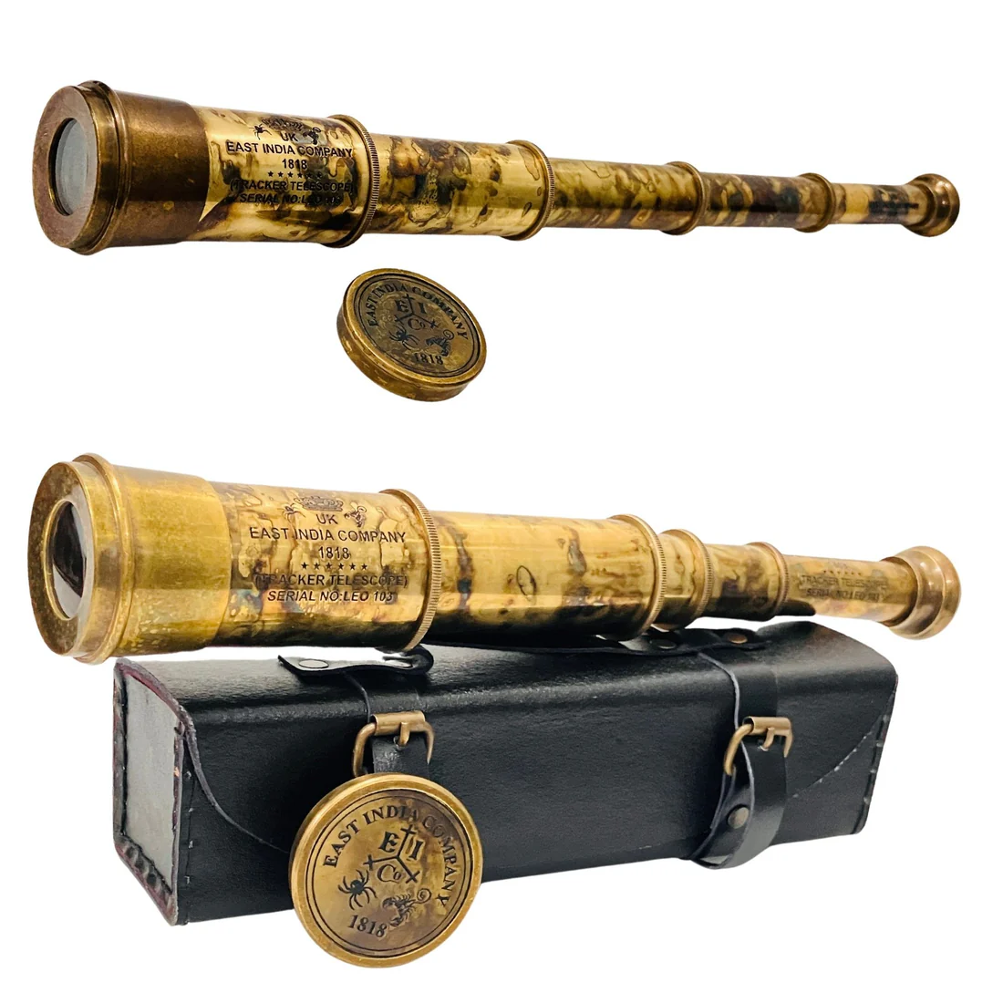 Brass Pirate Spyglass Telescope – East India Company 1818 Replica