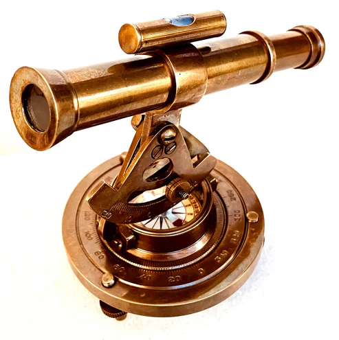 Brass Alidade Decorative Telescope with Base Compass – Tabletop Gift Edition - Image 3