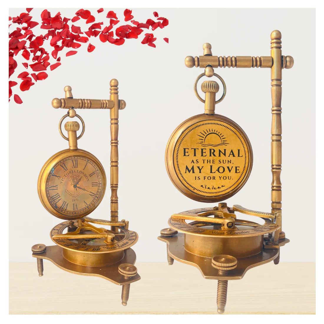 Eternal Love Sundial Compass Clock – Anniversary Gift Edition - Image 2