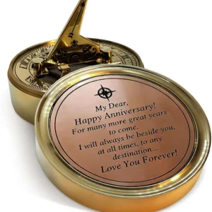 Brass Sundial Compass – Romantic Anniversary Gift