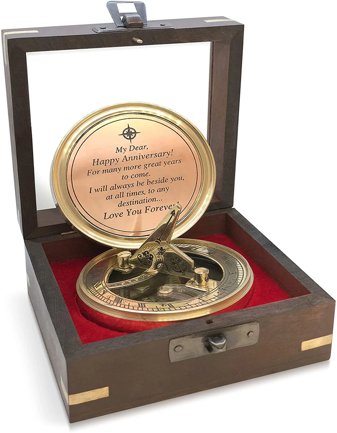 Brass Sundial Compass – Romantic Anniversary Gift - Image 2
