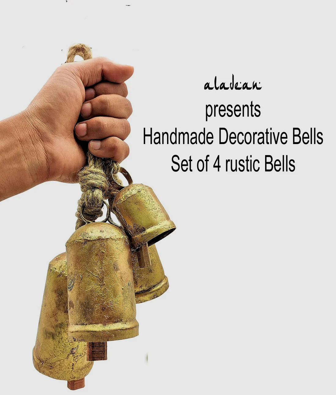 Set of 4 Brass Christmas Bells – Harmony Cowbell Collection - Image 5